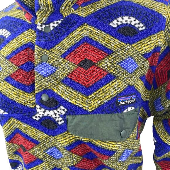 Patagonia Synchilla Snap-T Women's Multicolor Aztec Long Sleeve Sweater Top XS - Picture 3 of 4